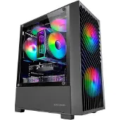 Mars Gaming MC-VORTEX, Mini Tower, PC, Schwarz, micro ATX, Mini-ITX, Netz, SGCC, Gehärtetes Glas, Gaming