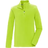 Killtec Fleeceshirt "KSW 139 BYS FLC SHRT", Jungen, Gr. 116, grün (limette), Obermaterial: 100% Polyester, Shirts Fleeceshirt, Schnelltrocknendes Fleeceshirt mit Kinnschutz-Reißverschluss