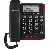 Amplicomms BigTel 50 Alarm Plus Duo, Analoges Telefon, Kabelgebundenes Mobilteil, 32 Eintragungen, Anrufer-Identifikation, Dunkles Grau