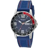 Regent Herren Armbanduhr F-1652 Edelstahl, Silikon Blau