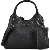 GUESS Schwarze Damentasche mit abnehmbaren Geldbeutel und Schultergurt