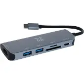 Xtrememac dockingstation, USB Typ-C, HDMI, USB Typ-C, MiniSD, SDHC, SDXC, 5000 Mbit/s, Grau, 1 Stück(e)