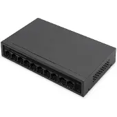 Digitus 8+2-Port Fast Ethernet PoE Netzwerkswitch, Desktop, unmanaged, 60 W, af/at, Managed, Fast Ethernet (10/100), Vollduplex, Power over Ethernet (PoE)