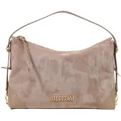 Love Moschino Love Schultertasche beige Velours Logo gold Zip
