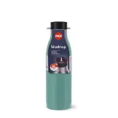 EMSA Isolierflasche "Trinkflasche Bludrop", blau (petrol), H:21,5cm, Edelstahl, Trinkflaschen, Isolierflasche, Edelstahl, Quick-Press Deckel, 360 Trinkgenuss, 12h warm/24h kühl