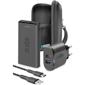 SBS Always on Charge KIT, 10000 mAh, Schwarz