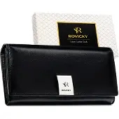 Peterson Rovicky Damen-Geldbörse, RFID-geschützt, schwarz, 19 cm, aus Leder