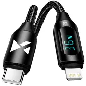 Wozinsky USB-C-Kabel – Lightning WUCLC1 mit LED-Anzeige 36 W 1 m – Schwarz