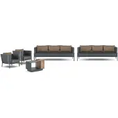 AEA Schwarze Arbeitszimmer Designer Sitzmöbel Luxus 3 Sitzer Couchtisch 5tlg