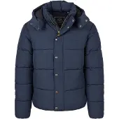 Superdry Pufferjacke Premium Hooded Dunkelblau