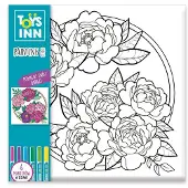 Stnux Obrazek do kolorowania - Peonie z 6 markerami