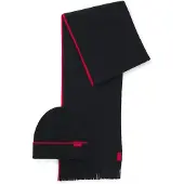 HUGO Set aus Mütze und Schal mit Logo-Label Grösse ONESI