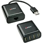 Lindy 42679, USB 2.0, RJ-45, USB 2.0, Schwarz, Metall, 52 mm, 60 mm