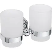 Bemeta Retro Doppelzahnbürstenhalter 10x7cm Chrom/Glas