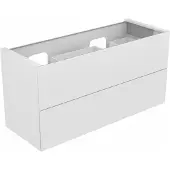 Keuco EDITION 11 Waschtischunterschrank für Einbau-Doppelwaschtische, 2 Frontauszüge, 1400x700x535mm, 31264280000, Korpus/Front: Cashmere Lack Seidenmatt / Cashmere Glas satiniert