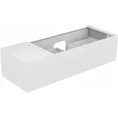 Keuco EDITION 11 Waschtischunterschrank, 1 Frontauszug, Waschtischposition rechts, mit LED-Innenbeleuchtung, 1400x350x535mm, 31164270100, Korpus/Front: Weiß Lack Seidenmatt / Weiß Glas satiniert