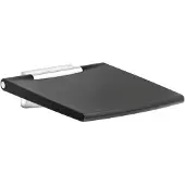 Keuco PLAN Care Duschsitz Wandmontage, nach oben Klappbar, Belastbarkeit bis 150kg, 34983170037, Farbe: Aluminium-finish / schwarz