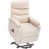 vidaXL Massagesessel mit Aufstehhilfe Creme Stoff