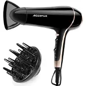Aigostar 33LNK Haartrockner, 2400 Watt, Ionen-Technologie, 3 Heiz-/2 Gebläsestufen, KÃ1/4hlstufe, Diffusor-Aufsatz