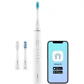 Niceboy SMASONICWHITE, Erwachsener, Vibrierende Zahnbürste, Tägliche Pflege, Tiefenreinigung, Sensibel, Whitening, 43000 Bewegungen pro Minute, Weiß, IPX7