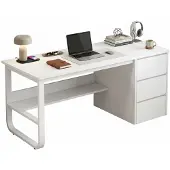 Rebiko Jugend Computer Schreibtisch Weiss Skandinavischen Stil Grosse Regale 100Cm