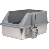 Beeztees Zilva Katzentoilette Edelstahl/Kunststoff Grau 60x40x30