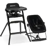 Deryan Curve Luxe Hochstuhl - Newborn Set - Babywippe & Sitzkissen - Schwarz