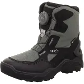 Superfit Winterboots "JUPITER, WMS: weit", Kinder, Gr. 35, Warmfutter, grau (grün, schwarz), Lederimitat, Textil, Schuhe Winterboots, Snowboots, mit Kontrastbesätzen, Größenschablone zum Download