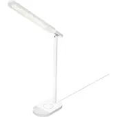 Evelatus Schreibtischlampe EWC07 Weiß mit Kabellosem Ladegerät, USB-Anschluss, 4 Lichtmodi, LED-Tischlampe für Büro, Homeoffice und Schlafzimmer