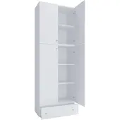 VCM Schuhschrank "XXL Schuhschrank Kleiderschrank Schrank Lona 5f S", weiß, B:70cm T:39cm, Obermaterial: 100% Holz Wood., Schränke, Schuhschrank