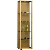 VCM Standvitrine "Holz Glas Stand Vitrine Sammelvitrine Edana Mini", braun (buche), B:33cm T:18cm, Obermaterial: 100% Holz Wood., Schränke, Standvitrine