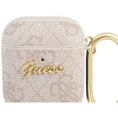 GUESS GUA24GSMP AirPods 1/2 Cover Pink/Pink 4G Script Metal Kollektion