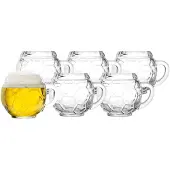 Stölzle Bierglas STÖLZLE "Bierkrüge Fußball 400 ml 6er Set transparent", bunt (transparent), Glas, Trinkgefäße, Bierglas