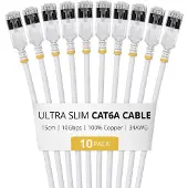 StarTech.com .com 6ASTP34WHS15CM10PK, 0,15 m, Cat6a, U/FTP (STP), RJ-45, RJ-45, Weiß