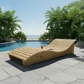 TUGA-Holztech Holzliege Wellenliege Waldsofa Relaxliege Gartenliege "Relax-Gertl" (Zirbe) 1-teilig Liegebreite 90cm Himmelsliege