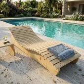 TUGA-Holztech Holzliege Wellenliege Waldsofa Relaxliege Gartenliege "Relax-Gertl" (Zirbe) 1-teilig Liegebreite 70cm Himmelsliege