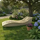 TUGA-Holztech Holzliege Wellenliege Gartenliege Himmelssofa "Pool-Moni" (Fichte) 70cm
