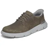 SKECHERS Herren Garza Duran Slip-InTurnschuhe, Dark Taupe Leather / Synthetic, 4
