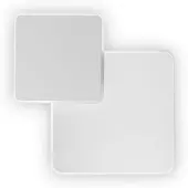 Ideal Lux Moderne Wandleuchte Quadratische Pouche Metall Weiß Led 14W 3000K Warmes Licht