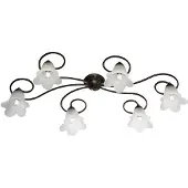 BeLight - Alice - Deckenleuchte braun, Antikgold, Alabasterglas Ø14, 6-flammig, L99x50 - BL230-PL6-BR