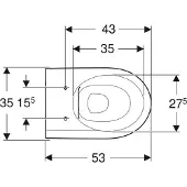 Geberit Wand-WC, Tiefspüler iCon 35,5x53cm, geschl. Form, rimfree, weiß