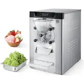 Vevor Gewerbliche Hart-Eiscrememaschine, 2000W 12-20L pro Stunde, Tisch-Gelato-Hartservier-Eismaschine mit 6L 304 Edelstahlzylinder, Automatische Reinigung LED-Panel für Snackbars und Restaurants, 6 L