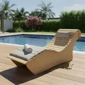 TUGA-Holztech Holzliege Wellenliege Waldsofa Relaxliege "Heiner" Gartenliege 80cm Fichte
