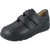 Finn Comfort Hannover Herren Kletthalbschuhe schwarz Glattleder - Größe: UK 10