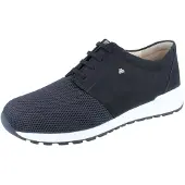 Finn Comfort Enfield Herren Schnürschuhe schwarz Nubukleder und Mesh - Größe: UK 11