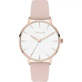 Tamaris Damenuhr Lederband 36mm - Schlichte Damen Armbanduhr Silber Gold
