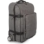Kimood Polyester Rollkoffer Handgepäck mit abnehmbarem Frontpanel und zwei Innenfächern
