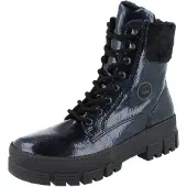 Rieker Lagro Damen Biker Boots blau Kunstleder - Größe: 39