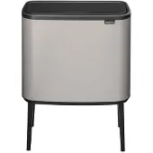 Brabantia Bo Touch Abfalleimer 11 + 23 l – Zwei Fächer für Mülltrennung | Küchen