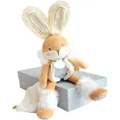 Doudou et Compagnie DC3485 KANINCHEN ZUCKER weiß - Pantin mit Decke, beige